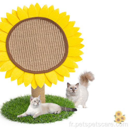 nouveau jouet rond de cadre d'escalade de chat de tournesol de sisal